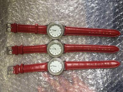 red leather quartz watch women's watch promotioanl watch